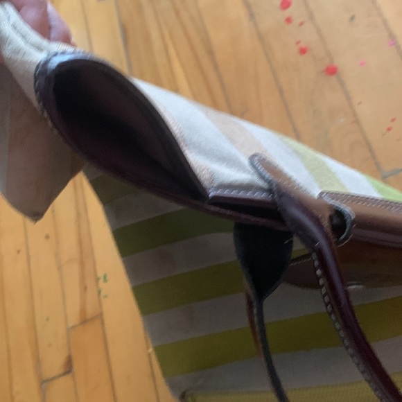 Longchamp unique Striped Canvas Tote Bag - Picture 10 of 11